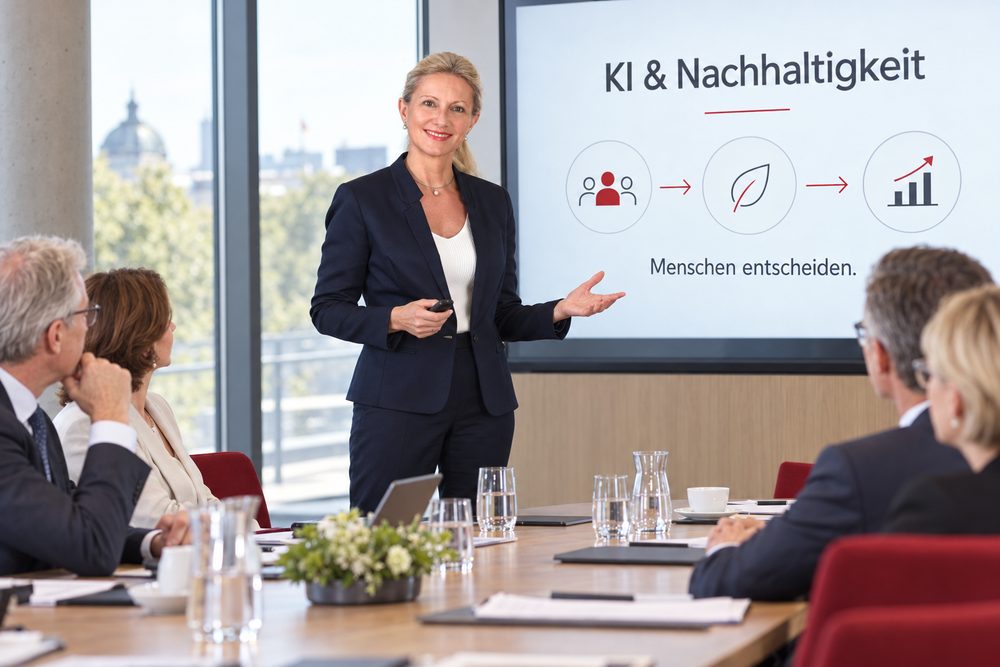 Vorstellung von KI & Nachhaltigkeit vor einem Gremium