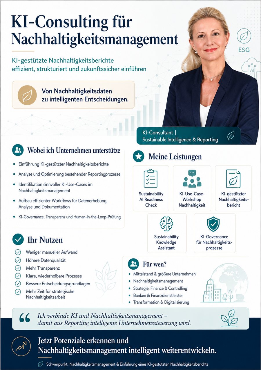 Flyer: KI-Consulting für Nachhaltigkeitsmanagement